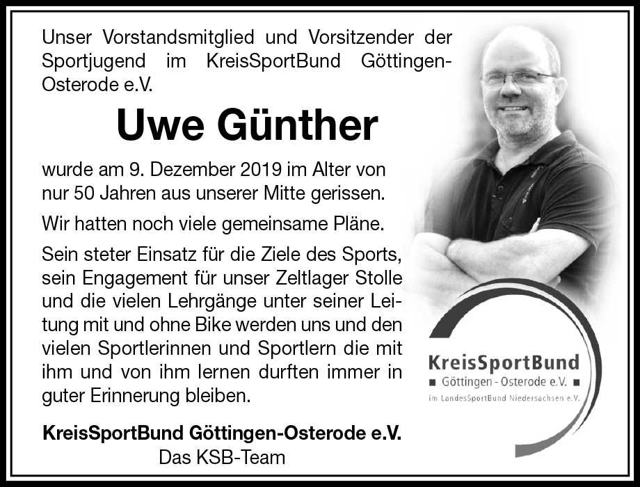 Nachruf Uwe Günter